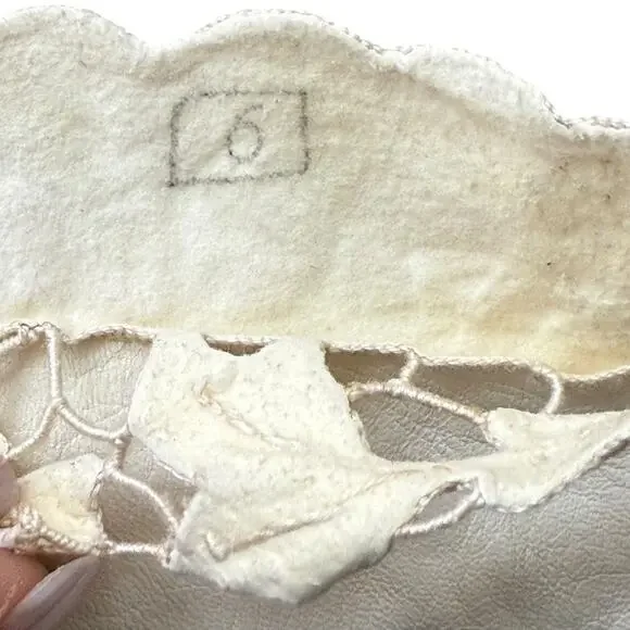 VTG Lavabile Italy Leather Ivory Glove W/Floral Size 6 - Picture 6 of 7